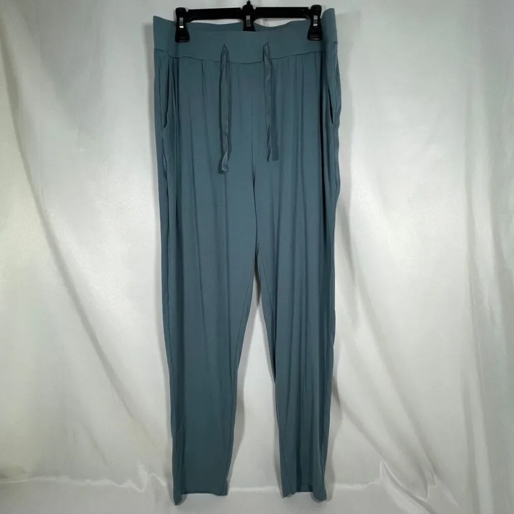 Cozy Earth Bamboo Teal Blue Pajama Lounge Pants Drawstring Men’s L Athleisure